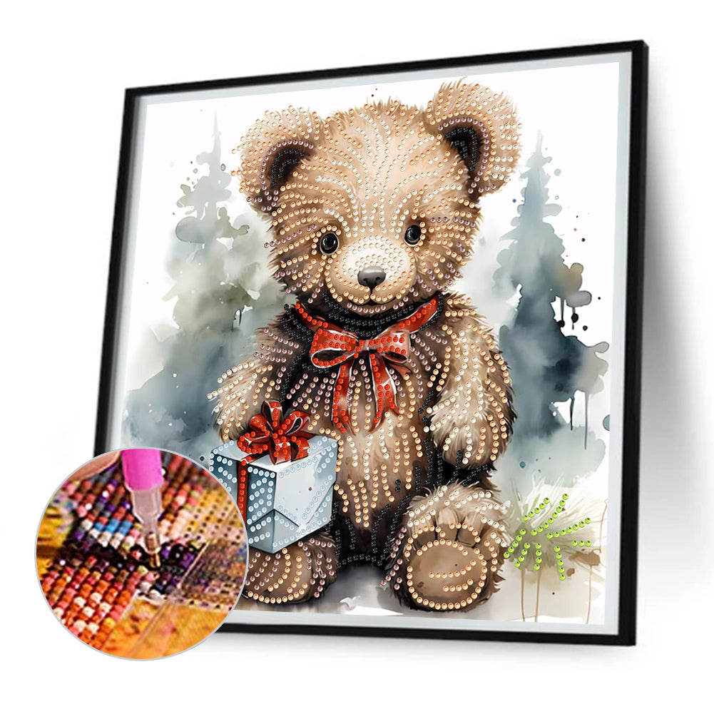 Gift Bear - Special Shaped Drill Diamond Painting 30*30CM