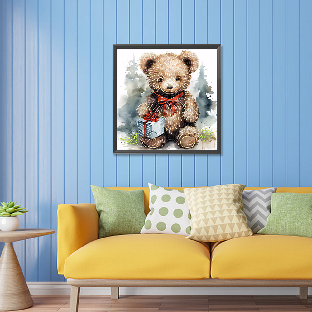 Gift Bear - Special Shaped Drill Diamond Painting 30*30CM