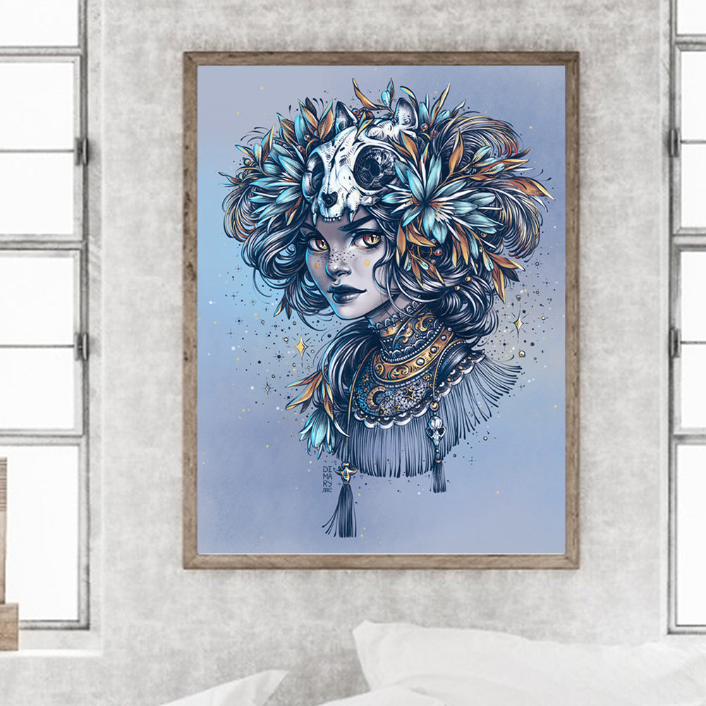 Girl - Full Round Drill Diamond Painting 30*40CM
