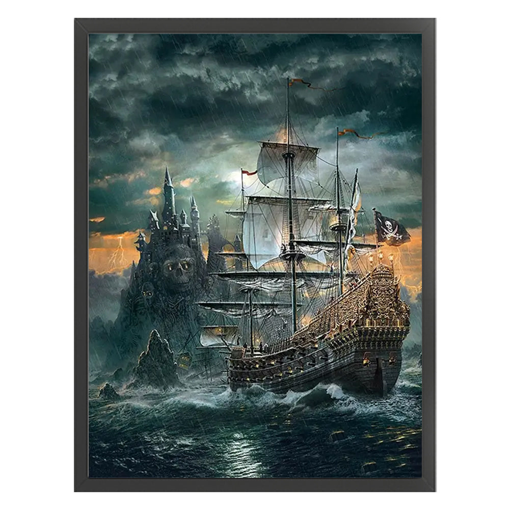 Sea Sailing Boat - 11CT Stamped Cross Stitch 40*55CM