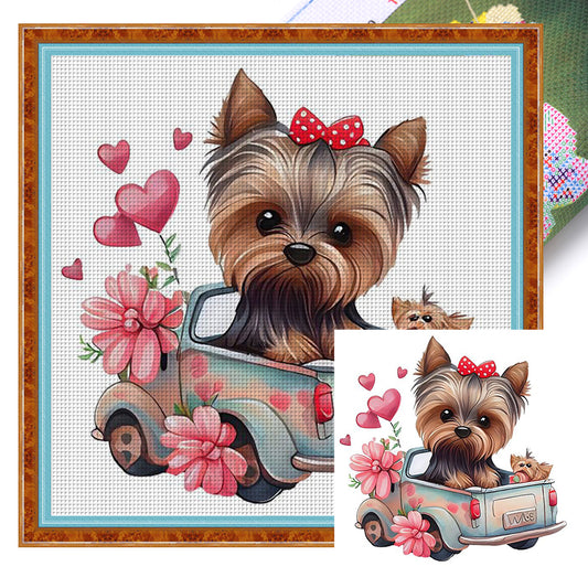 Puppy Truck - 11CT Stamped Cross Stitch 40*40CM