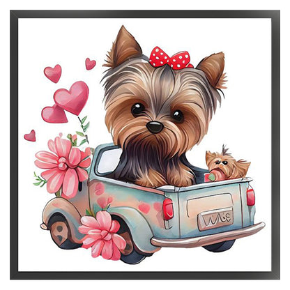 Puppy Truck - 11CT Stamped Cross Stitch 40*40CM