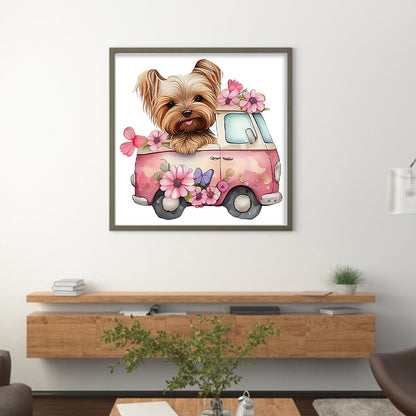 Puppy Truck - 11CT Stamped Cross Stitch 40*40CM