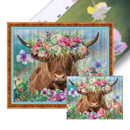 Alpine Yak - 11CT Stamped Cross Stitch 50*40CM