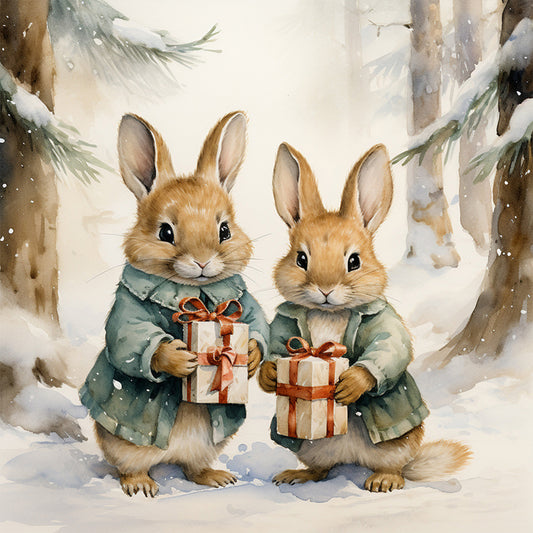 Gift Bunny - Full Round Drill Diamond Painting 30*30CM