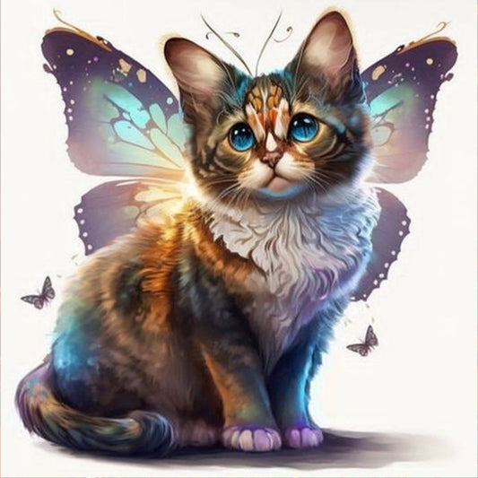 Wings Kitten - Full Round Drill Diamond Painting 30*30CM