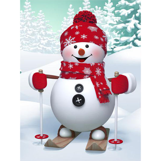 Christmas Snowman - Full Round Drill Diamond Painting 30*40CM