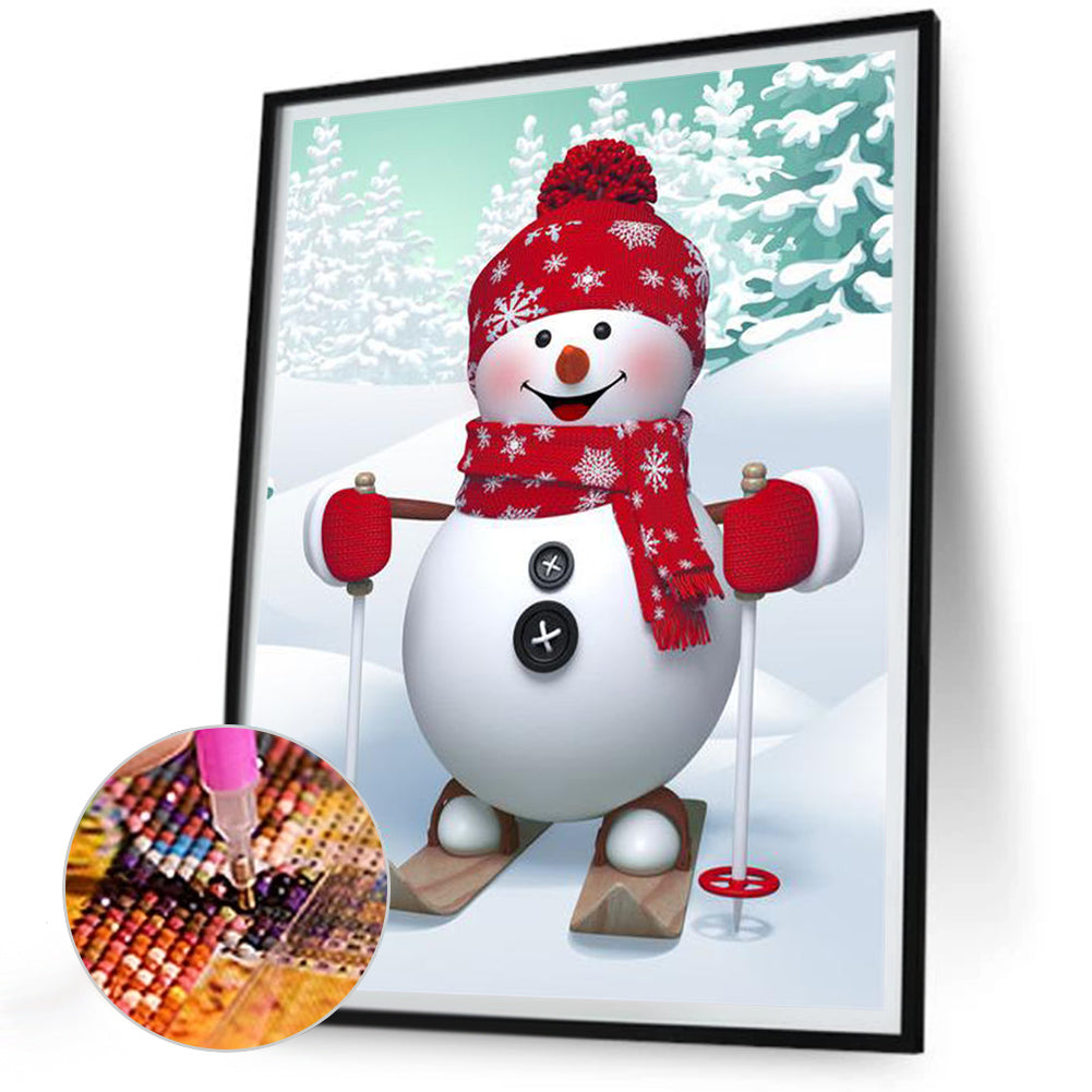 Christmas Snowman - Full Round Drill Diamond Painting 30*40CM