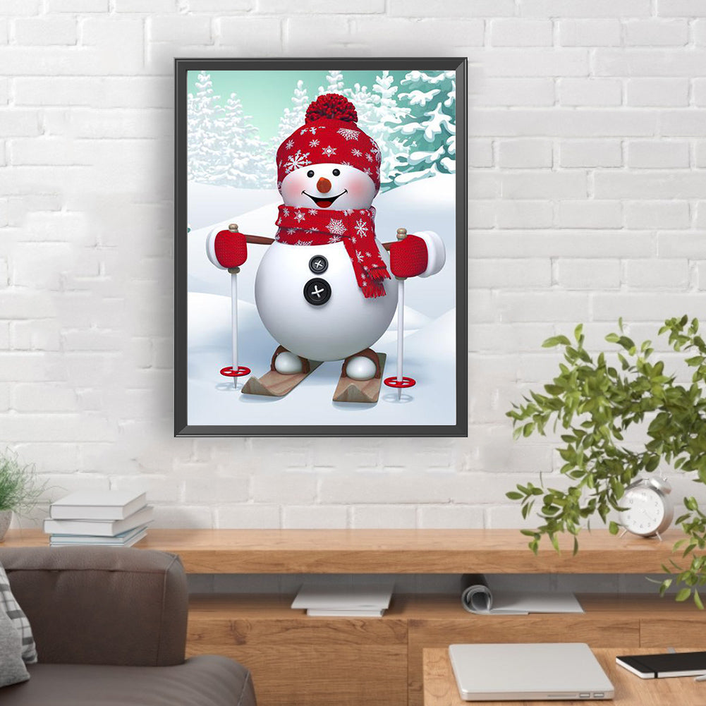 Christmas Snowman - Full Round Drill Diamond Painting 30*40CM