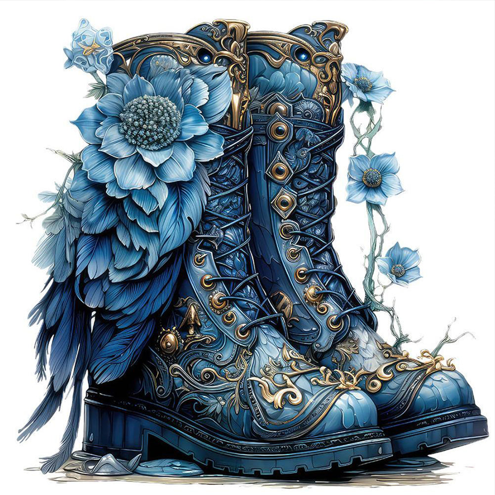 Blue Boots - Full Round Drill Diamond Painting 30*30CM