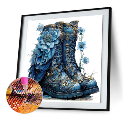 Blue Boots - Full Round Drill Diamond Painting 30*30CM
