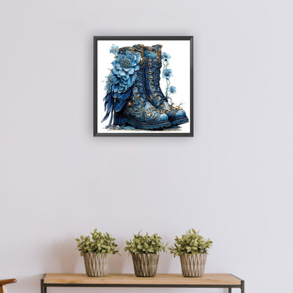 Blue Boots - Full Round Drill Diamond Painting 30*30CM