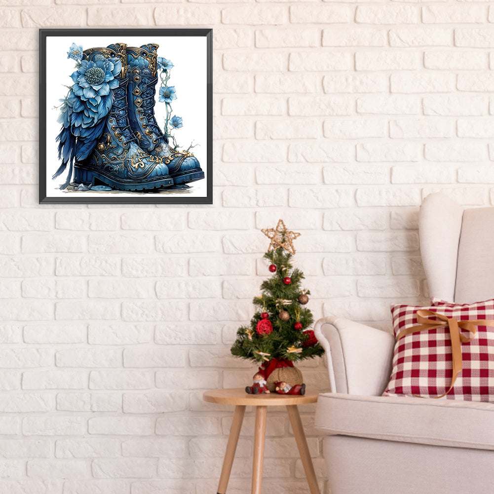 Blue Boots - Full Round Drill Diamond Painting 30*30CM