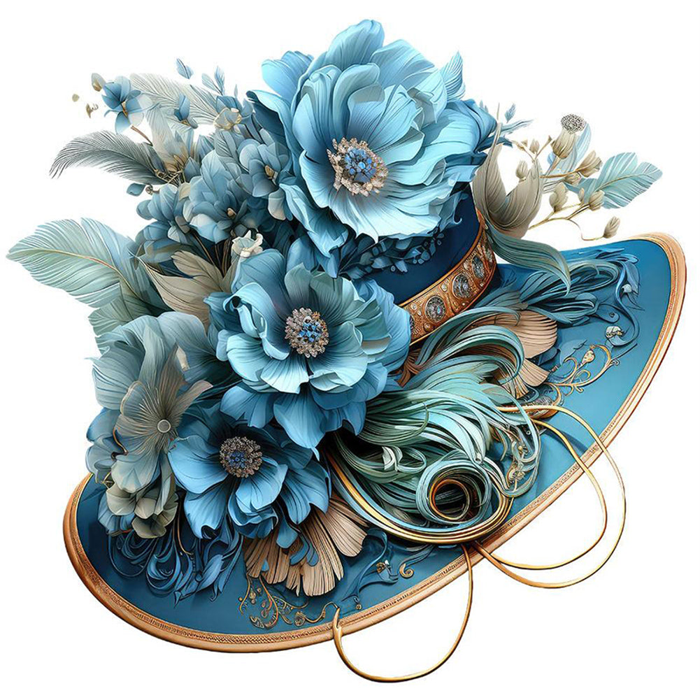 Blue Top Hat - Full Round Drill Diamond Painting 30*30CM