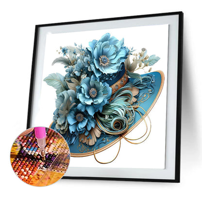 Blue Top Hat - Full Round Drill Diamond Painting 30*30CM