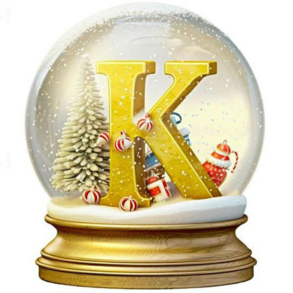 Christmas Letter Crystal Ball K - Full Round Drill Diamond Painting 30*30CM