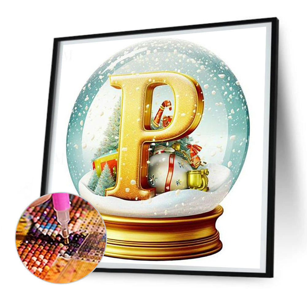 Christmas Letter Crystal Ball P - Full Round Drill Diamond Painting 30*30CM