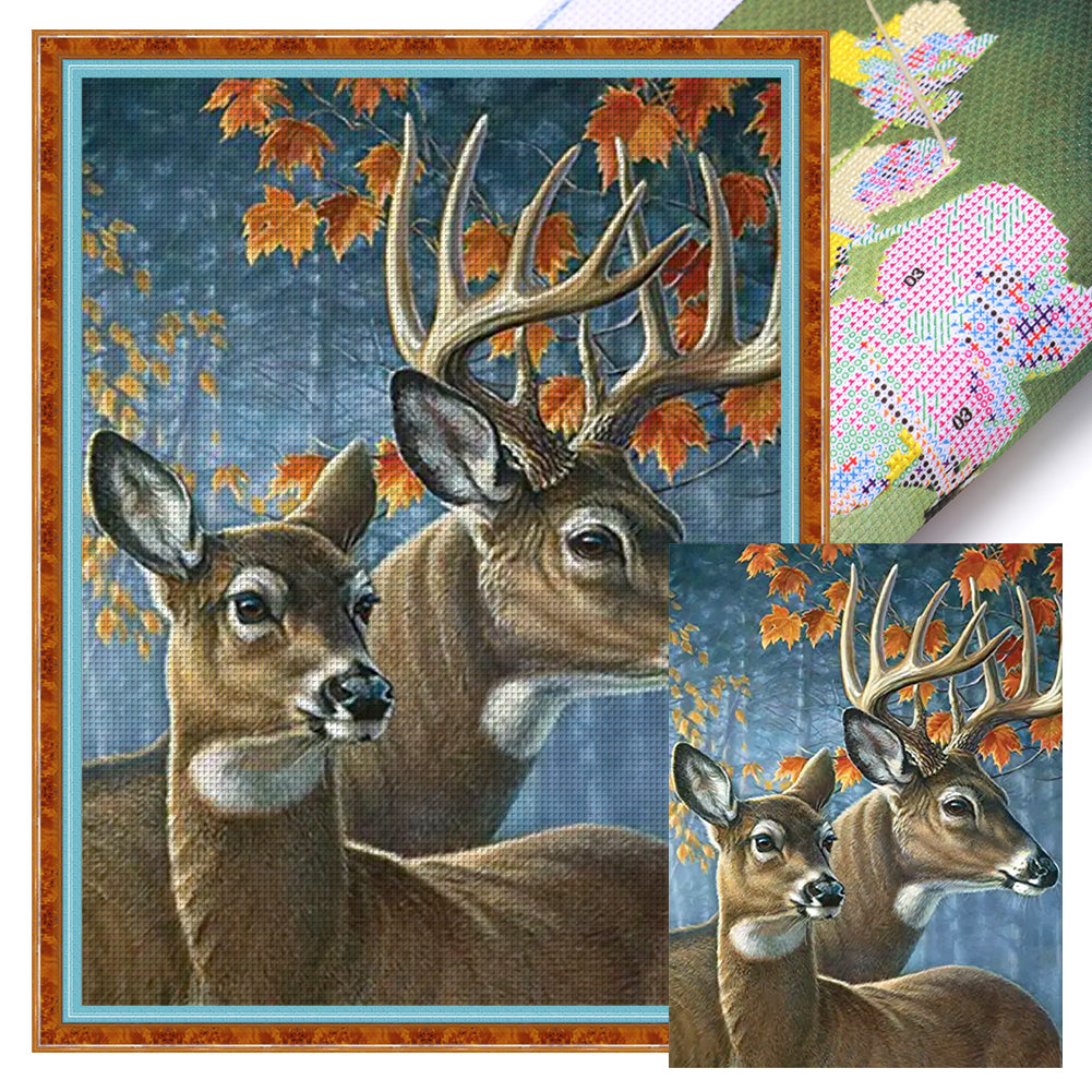 Elk - 11CT Stamped Cross Stitch 40*55CM