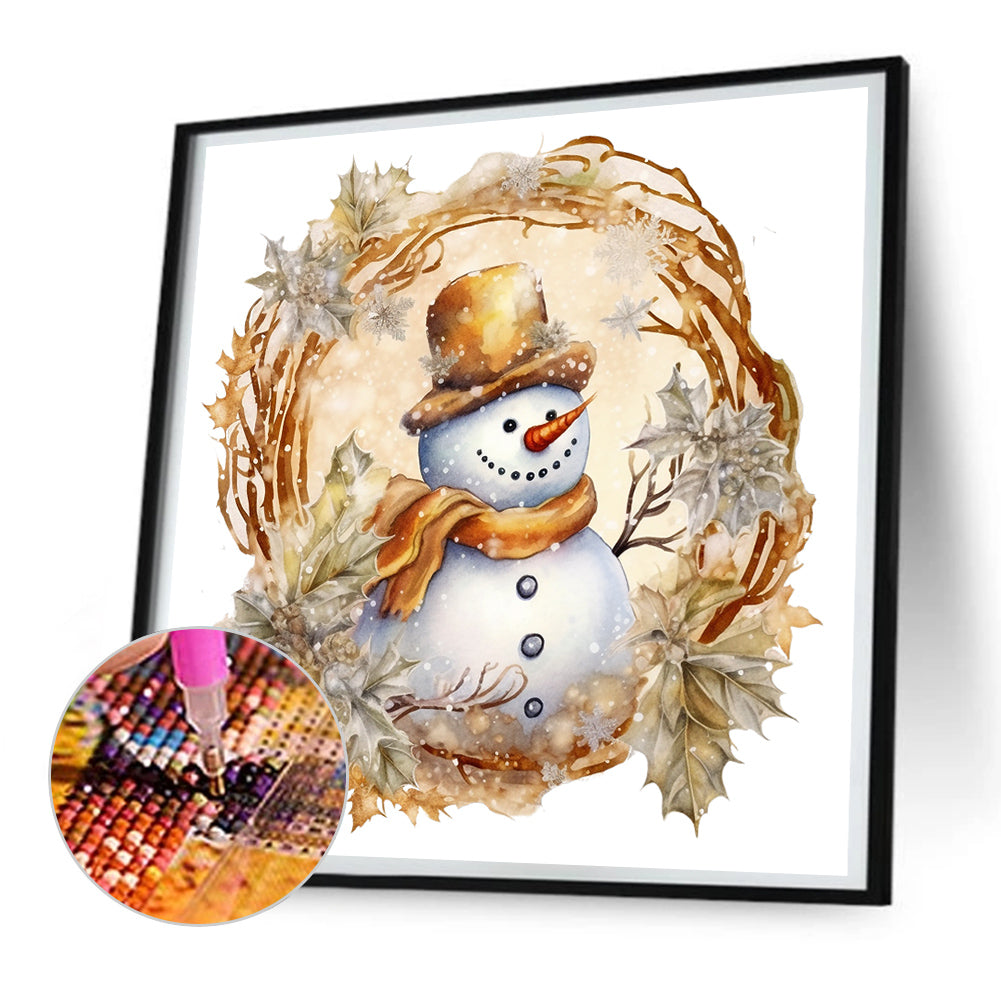 Winter Snowman - Full Round Drill Diamond Painting 30*30CM