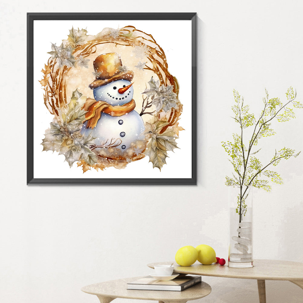 Winter Snowman - Full Round Drill Diamond Painting 30*30CM