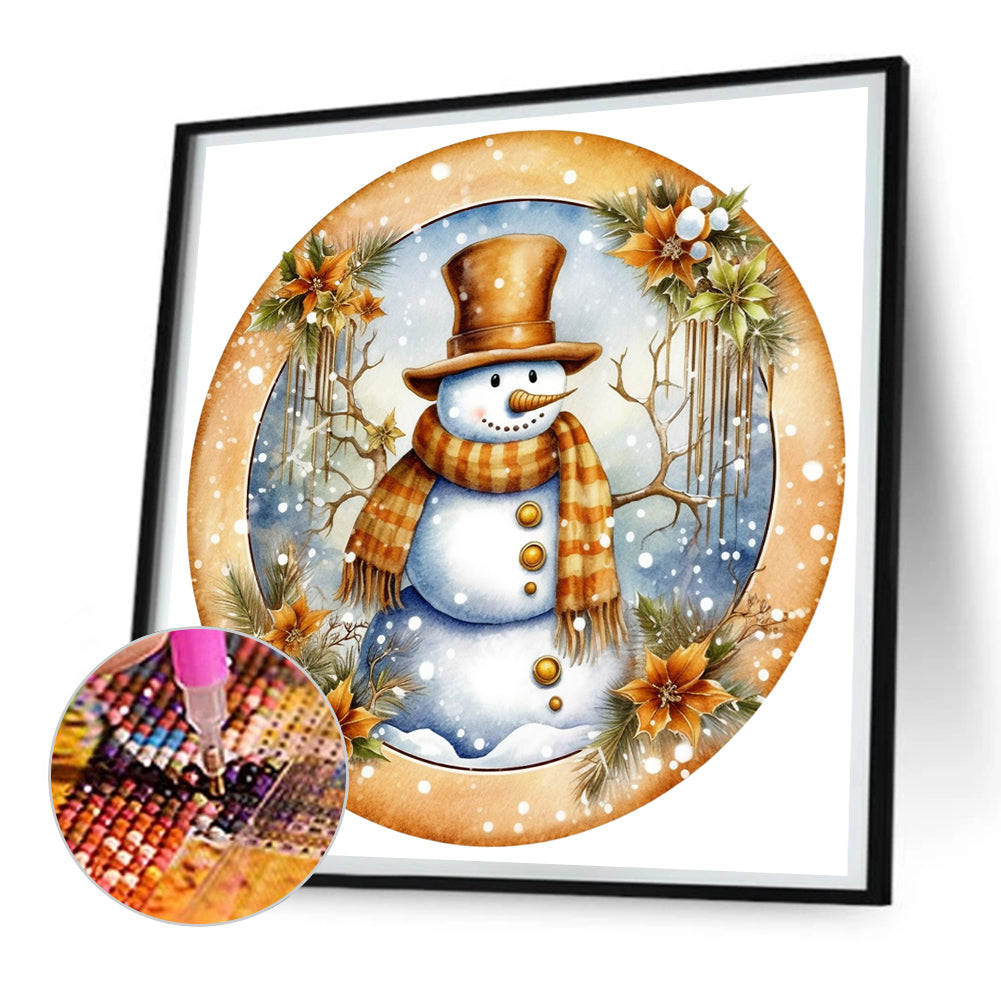 Winter Snowman - Full Round Drill Diamond Painting 30*30CM