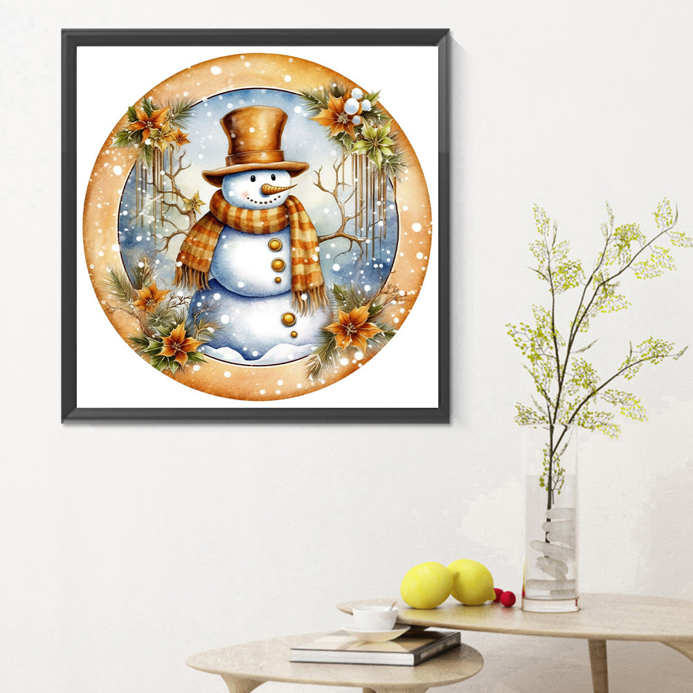 Winter Snowman - Full Round Drill Diamond Painting 30*30CM