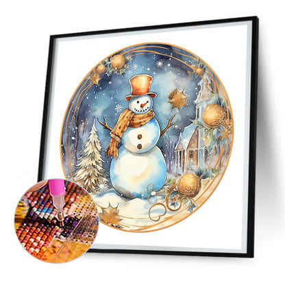 Winter Snowman - Full Round Drill Diamond Painting 30*30CM