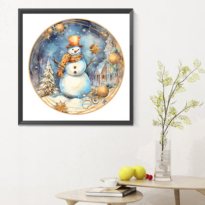 Winter Snowman - Full Round Drill Diamond Painting 30*30CM