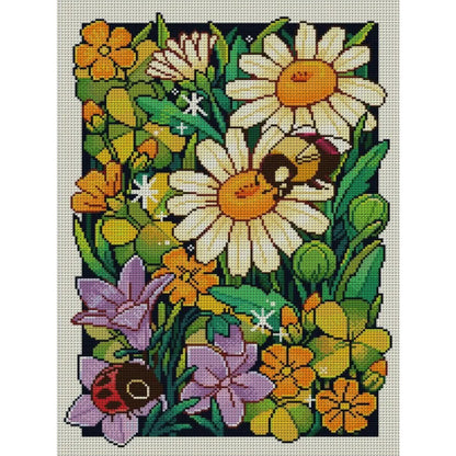 Flowers In Spring - 14CT Stamped Cross Stitch 35*47CM(Joy Sunday)