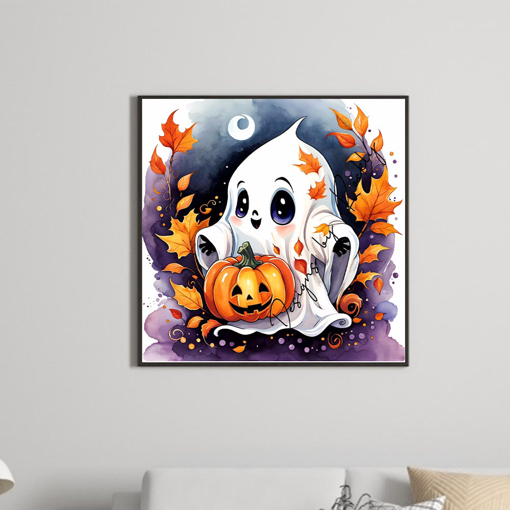 Cute Little Ghost - Full Round Drill Diamond Painting 30*30CM