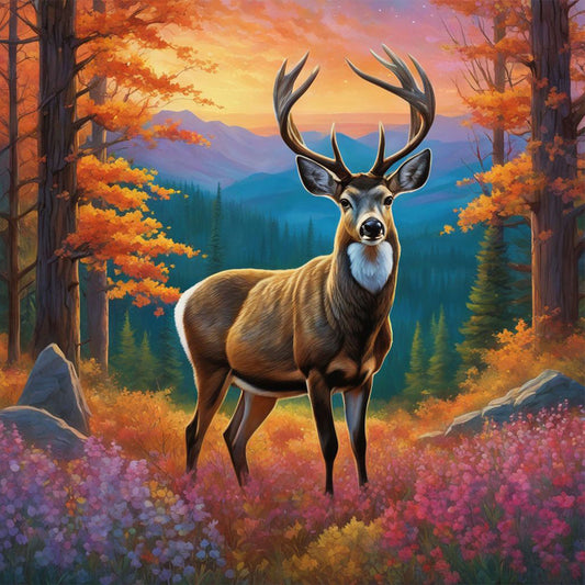 Deer - Full Round Drill Diamond Painting 40*40CM