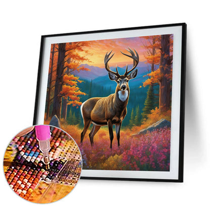 Deer - Full Round Drill Diamond Painting 40*40CM