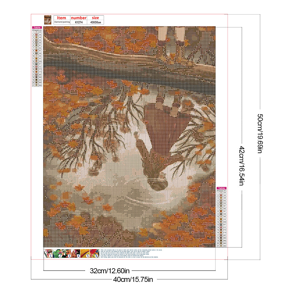 Autumn Vibe Girl - Full Round Drill Diamond Painting 40*50CM