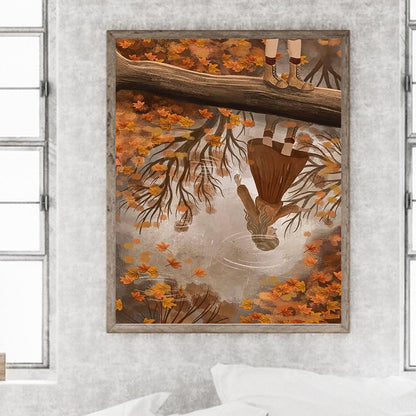 Autumn Vibe Girl - Full Round Drill Diamond Painting 40*50CM
