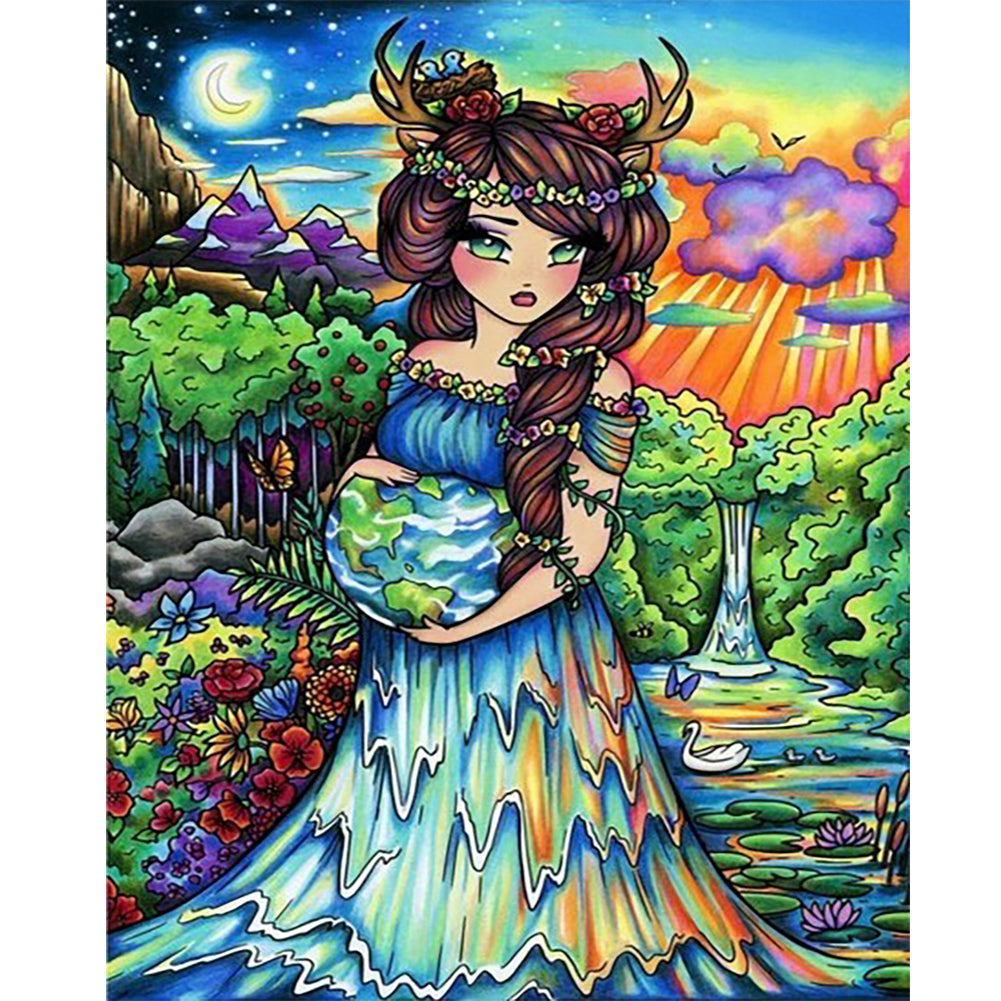 The Elf Girl Who Protects The World - Full Round Drill Diamond Painting 40*50CM