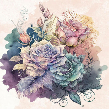 Flower - Full Round Drill Diamond Painting 40*40CM