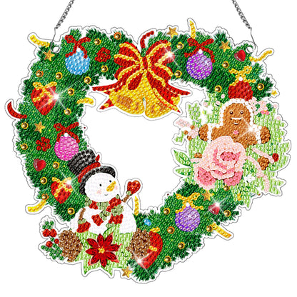 Special Shaped Diamond Painting Wall Decor Wreath (Love Snowman Cookie Man)