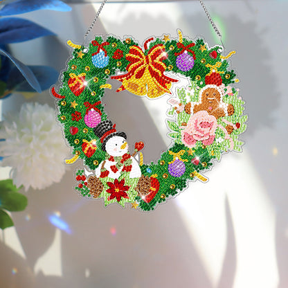 Special Shaped Diamond Painting Wall Decor Wreath (Love Snowman Cookie Man)