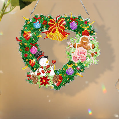 Special Shaped Diamond Painting Wall Decor Wreath (Love Snowman Cookie Man)