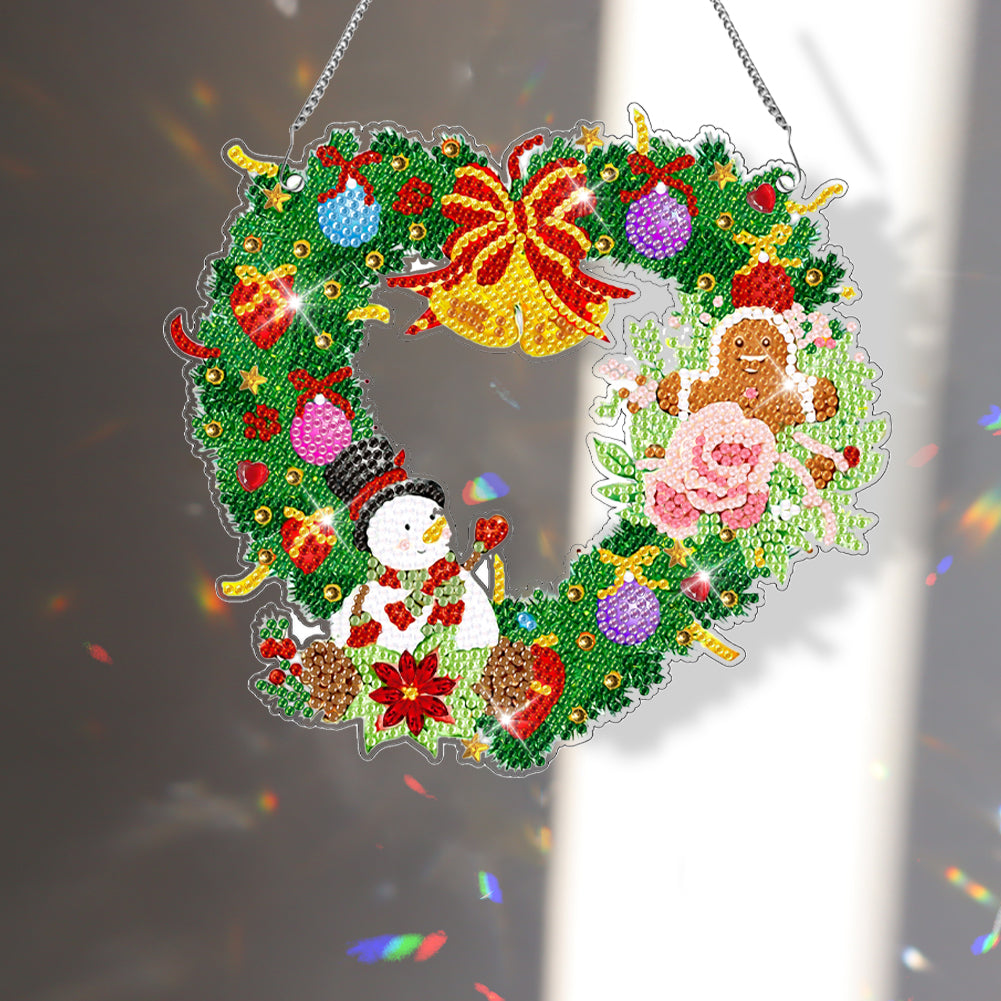 Special Shaped Diamond Painting Wall Decor Wreath (Love Snowman Cookie Man)