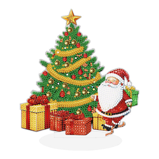 Crystal Painting Desktop Kit Christmas Tree Santa Diamond Painting Desktop Decor