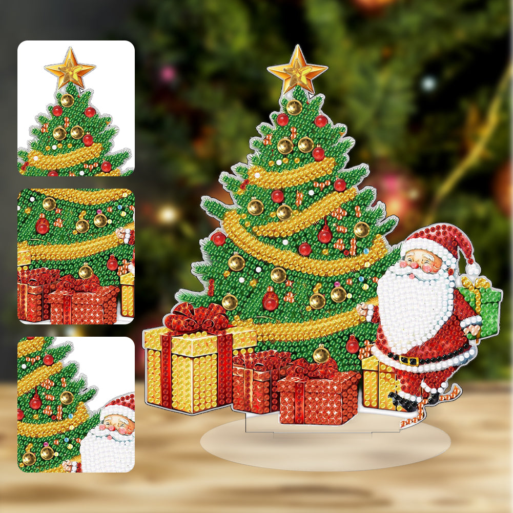 Crystal Painting Desktop Kit Christmas Tree Santa Diamond Painting Desktop Decor