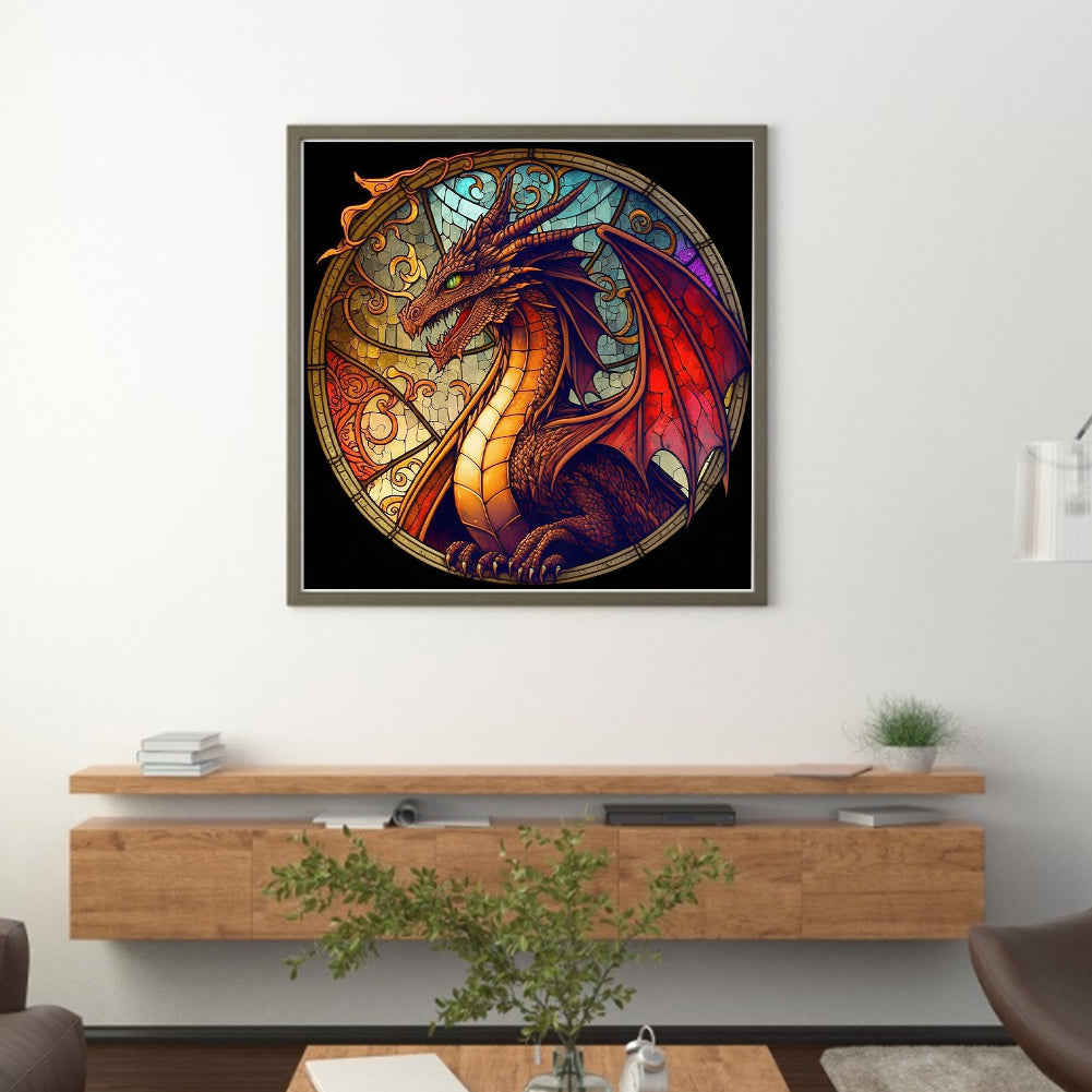 Glass Painting-Pterosaur - 11CT Counted Cross Stitch 40*40CM