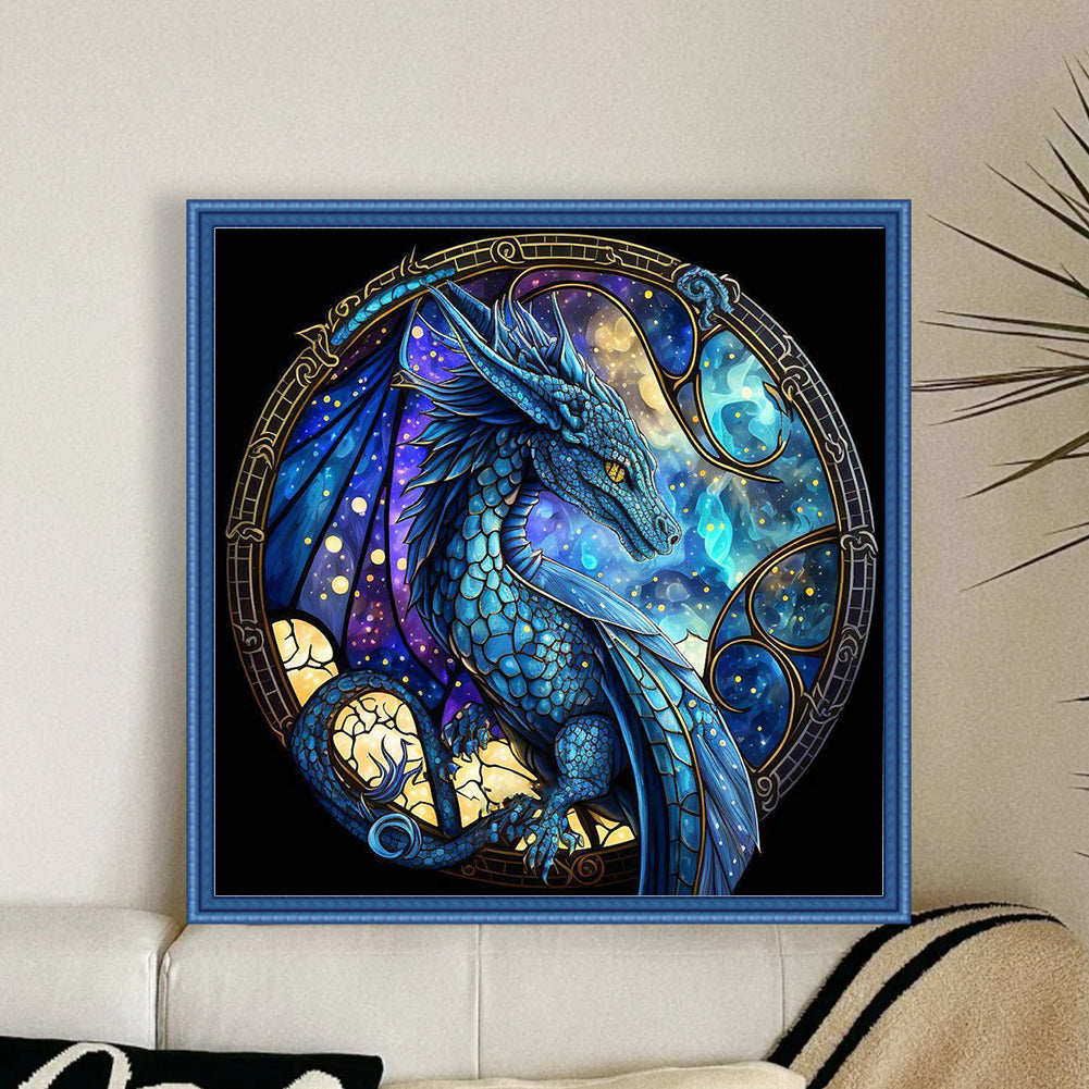 Glass Painting-Pterosaur - 11CT Counted Cross Stitch 40*40CM