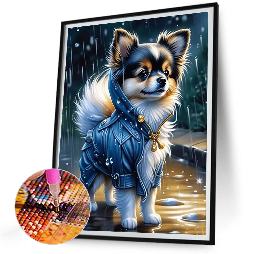 Puppy Wearing Clothes - Full Round Drill Diamond Painting 30*40CM