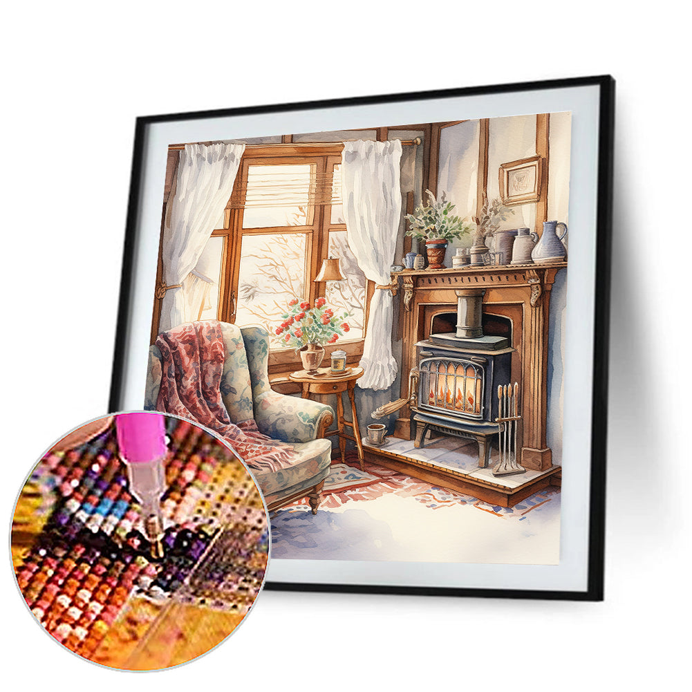 Winter Room - Full Round Drill Diamond Painting 30*30CM