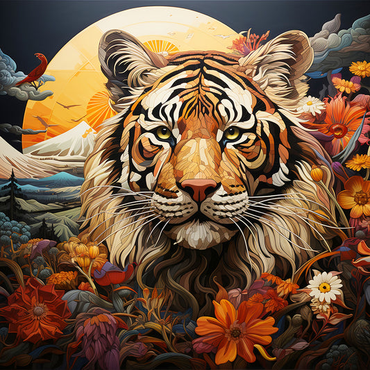 Pastoral Animal Tiger - Full Round Drill Diamond Painting 30*30CM