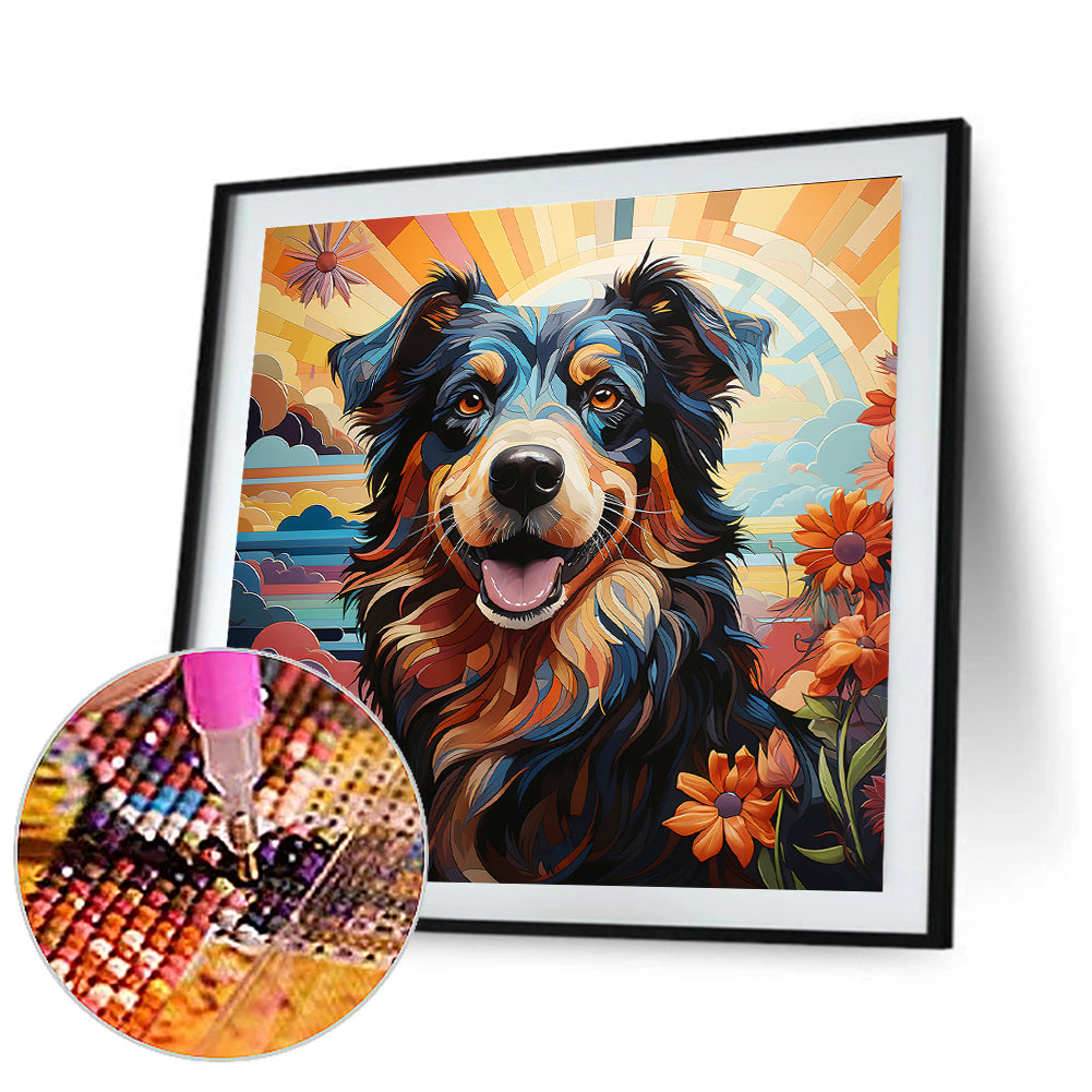 Pastoral Animal Dog - Full Round Drill Diamond Painting 30*30CM