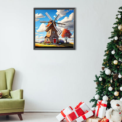 Windmill Cottage - Full Round Drill Diamond Painting 40*40CM
