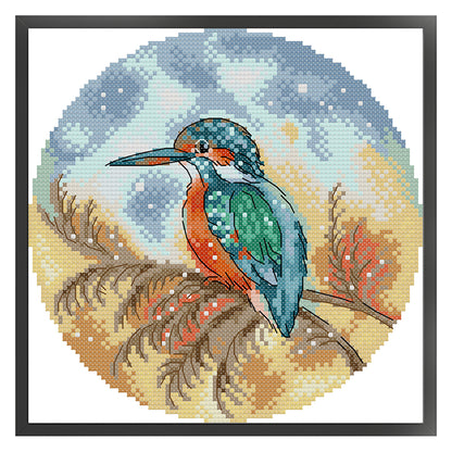 Kingfisher - 14CT Stamped Cross Stitch 21*21CM(Joy Sunday)